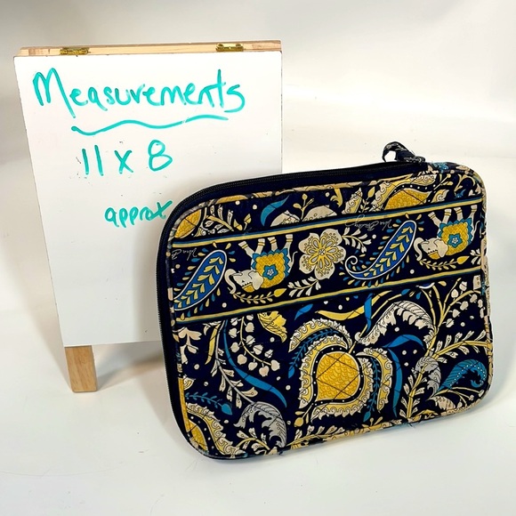 Vera Bradley Blue & Yellow Tablet Case "Ellie Blue Elephant " - Picture 5 of 5